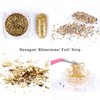 Holographic Gold Glitters Nail Art Sequins 3D Glitter Nail Flakes Decoration for Women Girls Manicure Tips DIY Acrylic Nails Supplies Shining Nail Art Design Nail Art Accessories (8 Boxes)