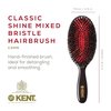 Kent CSMM Classic Shine Medium Oval Cushion Straightening Brush - Natural Black Boar Bristle Hair Brush with Nylon Quills - Shine Hair Brush and Scalp Scrubber for Shoulder to Mid Length Hair