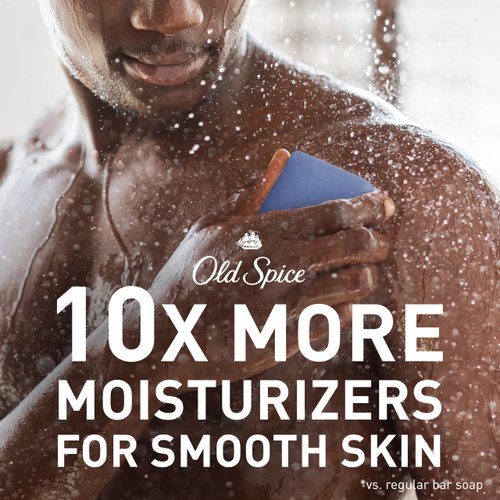Old Spice Men's Bar Soap, Seas The Day Eucalyptus and Coconut Cream Scent, 10x More Moisturizers for Smooth Skin with Mild Exfoliators & Plant Based Cleansers, 5.0 oz