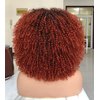 CC Hair 14inch Curly Afro Wigs for Black Women Short Kinky Curly Wigs with Bangs Black To Copper Afro Hair Synthetic Fibre Wigs BLACK R