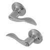 Honeywell Safes & Door Locks - Interior & Exterior Wave Lever Door Handle with Keys - Door Lever for Bedroom - Anti-Bump Resistant - Reversible for Right & Left Sided Doors - Satin Nickel - 8106301