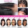 Hoacon Bob Wig Human Hair 13x4 Frontal Lace Wigs for black Women HD Bob Lace Front Wigs Human Hair Glueless Wigs pre plucked pre cut 180% Density Short Bob Wigs 10 Inch