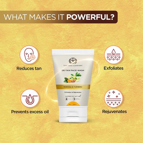 The Man Company De Tan Face Wash with Turmeric & Moringa Tan Removal, Oil Control & Deep Cleansing Blackheads Removal (100 ml (Pack of 1))