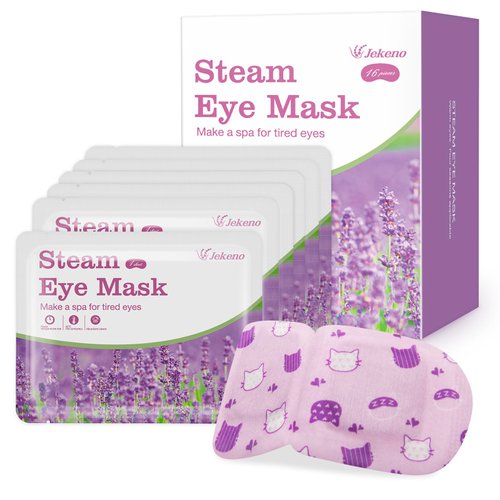 Jekeno Steam Eye Mask, 16 Packs Eye Masks for Dry Eyes, 40-60 Minutes Self Moist Heated Warm Compress Eye Mask Disposable for Sleep, Spa Relaxing Trip Gifts, Travel Essentials for Women Men