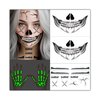 U-Goforst 2X Skeleton Face Tattoo, Skeleton Hand Tattoo Glow in The Dark, Skull Halloween Face Tattoos Hand Bones Temporary Tattoos Sticker, Classic Skeleton Makeup for Women Men Adult