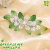 Brishow Green Leaf Bride Wedding Hair Clip Sliver Flower Hair Barratte Festival St Patrick's Day Hair Accessories for Women and Girls