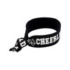 50 Pack Black Cheer Bracelets for Girls, Ponytail Holder for Cheerleader Gifts, Pom Pom Design (4 In)
