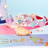 CIEHER Mermaid Birthday Decorations, Mermaid Crown and Birthday Sash for Girls Mermaid Headband Girls Seashell Crown for little Mermaid Party Decorations