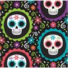 Creative Converting Day of The Dead Beverage Napkins, 5", Multi-color