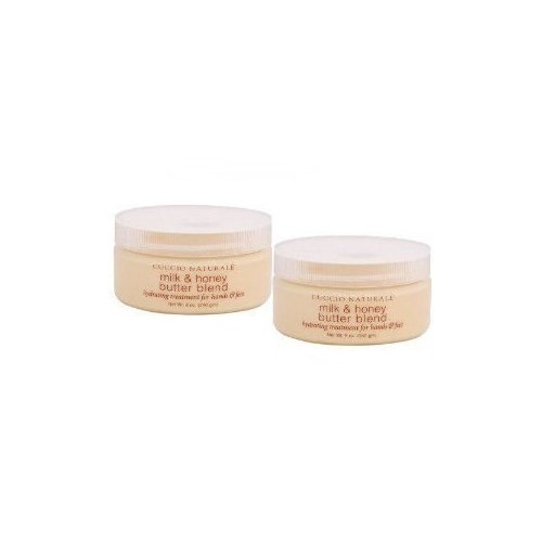 Cuccio Naturale Butter Blend Hydrating Treatment for Hands, Feet & Body (8 oz) Milk & Honey - Set of 2