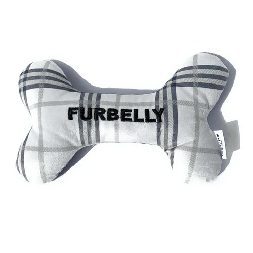 Vanity Fur Pet Shop 2-in-1 Interactive Plush Dog Toy, Stuffed Squeaky Enrichment Chew Toys, Fashion Designer Parody Dog Toy, Squeaker and Rubber Bone | Furbelly