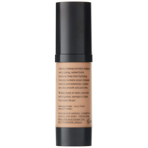 Youngblood Clean Luxury Cosmetics Liquid Mineral Foundation, Capri | Dewy Mineral Lightweight Full Coverage Makeup for Dry Skin Poreless Flawless Tinted Glow | Vegan, Cruelty Free, Gluten-Free
