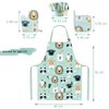 Pipoobear Kids Apron with Chef Hat Oven Mitt Hot Pad for Boys and Girls Aged 2-6, Cute Toddler Cotton Aprons Set with Pocket for Kitchen Cooking Baking Painting