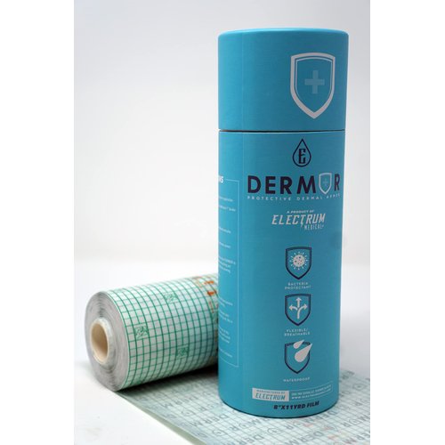 Electrum DERMOR Protective Dermal Armor Tattoo Aftercare Bandage Roll - Waterproof Transparent Film Latex Free Adhesive Bandage (10" x 11 YRD Film)