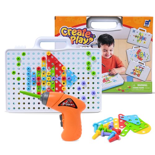 Drill &amp; Play Building Toy Set Creative Educational with Real Toy Drill - STEM Construction Game M...