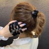 Xiwstar 4Pcs Elastic Rhinestone Beads Scrunchies Hair Ties Silk Satin Leopard Print Hair Elastics Bands Ponytail Holder Hair Accessories