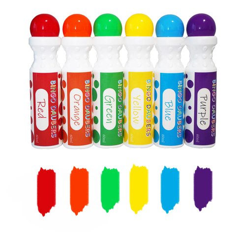 SEETOOOGAMES Bingo Daubers Dot Markers - Mixed Colors Set of 6 Pack - for Toddler Arts and Crafts
