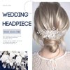Olbye Wedding Hair Comb Rhinestone Silver Bridal Hair Pieces Flower Crystal Prom Headpiece Pearls Bride Hair Clips Bridesmaids Decorative Hair Side Combs Wedding Hair Accessories for Brides (Silver C)