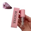 ROZZEE Lip Gloss - Lip Oil, Lip Plumper for Women, Non-Sticky, Hydrating Clear & Tinted Gloss, Perfect Party Favor, Glossy & Moisturizing Lip Products for All Occasions (Suger Glass, 6ml)