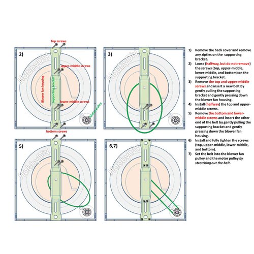 Portable Compact Dryer Blower Fan Belt for Panda PAN40SF/60SF Sonya SYD-40E/60E