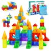 Huaker Magnetic Blocks,66 PCS Translucent Building Toys for Toddlers 3+,Multi Shape Magnet Building Blocks STEM Preschool Montessori Sensory Toys for 3 4 5 6 Year Old Kids Boys Girls