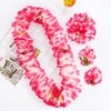 DOCILA 8 Pcs Pink Hawaiian Flower Leis Women Men Tropical Floral Leis Crown Hawaii Luaus Party Flower Garland Bracelet Set May Day Leis Headbands Summer Beach Graduation Party Favors Accessories