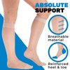 Made in USA - Sheer Compression Socks for Women 15-20 mmHg - Support Hose Knee High Stockings - Natural, Medium