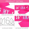 YARIEW Sweet 16 Sash and Tiara Set, Sweet 16 Birthday Decorations for Girls, Birthday Crown and Birthday Era Sash, 16th Birthday Gifts for Girls, Sweet Sixteen Gifts for Girls, Hot Pink
