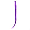 SWACC 12 Pcs Straight One Color Party Highlights Clip on in Hair Extensions Colored Hair Streak Synthetic Hairpieces (Purple)
