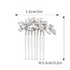 Foyte Crystal Bride Wedding Hair Comb Leaf Bridal Headpieces Rhinestone Hair Pieces Bridesmaid Side Combs Hair Accessories for Women (silver leaf)