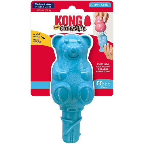 KONG Company 38736340: ChewStix Puppy Twist Dog Toy, Bear Lg