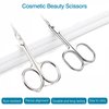 2 Pack Cuticle Scissors and Grooming Scissors Extra Fine for Manicure and Pedicure, Curved Blade Precise Pointed Tip Grooming Kit for Eyebrow, Eyelash, Trim Nail and Dry Skin