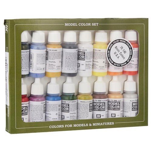 Vallejo Basic USA Acrylic Colors Paint Set, 17ml, Assorted Colors, 0.57 Fl Oz (Pack of 16)