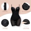 Slimers Women's Body Shaper Dress Sparkly Buit in Bra Layered Formal Spaghetti Strap Backless Full Slips Bodycon Maxi Dress Black
