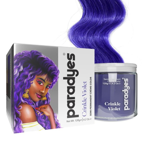 Paradyes Crinkle Violet Semi Permanent Conditioner Based Hair Color Enriched with Vegan, Natural and Herbal Hair dyes - lasts up to 8-10 washes (4.2 oz)