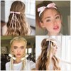 EHBELIF Hair Bows for Women 4PCS Bow Hair Clips Pink Hair Ribbon Bow Tassel Hair Bow with Long Tail Silk Bowknot Hair Clip Barrettes Solid Satin Hair Accessories for Women and Girls