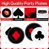 CHUNNIN 96Pcs Casino Party Plates and Napkins Las Vegas Party Decorations Casino Night Party Dessert Plates Poker Dessert Tableware Set for 24 Guests Game Night Birthday Event Game Supplies Favor