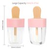 RONRONS 30 Pieces Pink Ice-cream Shaped Lip Gloss Tubes Cute Empty Lipgloss Container Plastic Mini Lipgloss Tubes with Wand DIY Cosmetics for Bulk Small Business, 8ml/0.27Oz