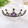 Crystal Bridal Crown Baroque Crystal Tiara for Women Rhinestone Crown Wedding Bridal Headband For Halloween Party Purple Black Baroque Queen Crown