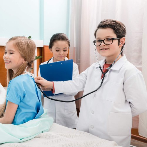 Skeleteen Doctor's Stethoscope Kids Toy - Doctor-Or-Nurse Pretend Play-Costume Accessories and Prop Toys for Kids - 1 Piece (Black)