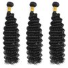 Deep Wave Curly Braiding Hair Extensions Synthetic Curly Crochet Hair High Temperature Fiber Bio Protein Hair (Natural Black 18 Inch 3 Packs 100g)