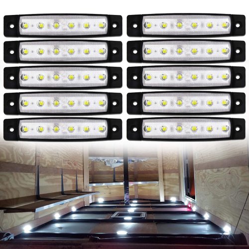 10 Pack Marine Boat LED Navigation Cabin Deck Courtesy Light Stern Transom Lights 12V for Boating Kayak Yacht, Dinghy, Sailboat, Pontoons, Freighters, Hovercrafts, Hunting & Fishing (White)