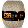 STIX-ON Twisted Sisal Rope – 50' X 1/4" Sisal Twine – Multipurpose Rope for Cat Scratcher, DIY Projects, Gardening, Arts & Crafts – Industrial Strength Natural Sisal String Rope (1/4 Inch X 50 Feet)