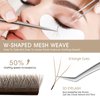 NATUHANA W Shaped Clover Eyelash Extension 3D Premade Fans 0.07mm L Curl 8-14 Mixed Tray Volume Lash Cluster W Lashes Supplies Lash Extensions (3D brown;0.07 L, 8-14 MIX)