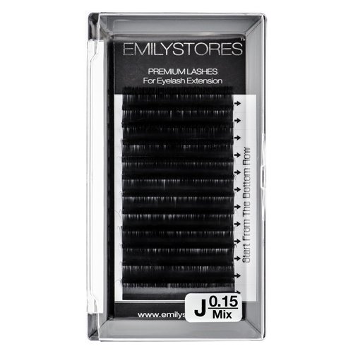 EMILYSTORES Lash Extensions 0.15mm Thickness J Curl Mixed Sizes 8-14mm Length Individual Volume Natural Eyelashes For Eyelash Extensions(0.15,J,Mixed 8-14mm)