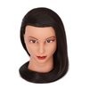Headlima Cosmetology Mannequin Head Manikin Training Head 26-28'' Synthetic Fiber Hair Styling Practice Doll Head Hairdresser with Clamp Stand (Black)