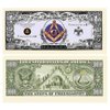Freemason Masonic Million Dollar Bill with Bonus “Thanks a Million” Gift Card Set and Clear Protector