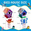 Jamboa Kids Crafts for Ages 6-14, 2 Pack Montessori Bird House/Foil/Wind Chime/Stickers, Genius Designer DIY Birdhouse Wooden Art Set, Idea Birthday for Girl Boy Children 6 7 8 9 10 Year Old