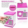 Adsoner Cartoon Piggy Bank, Electronic ATM Password Cash Coin Can Auto Scroll Paper Money Saving Box Gift for Kids (Pink)