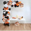 Halloween Orange Black and White Balloons Decorations, 50pcs 12 Inch Black Orange Confetti Latex Balloons for Baby Shower Birthday Anniversary Graduation Party Supplies